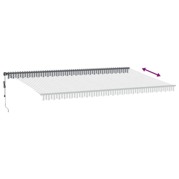 vidaXL Markis automatiskt infällbar med LEDs antracit&vit 600x300 cm