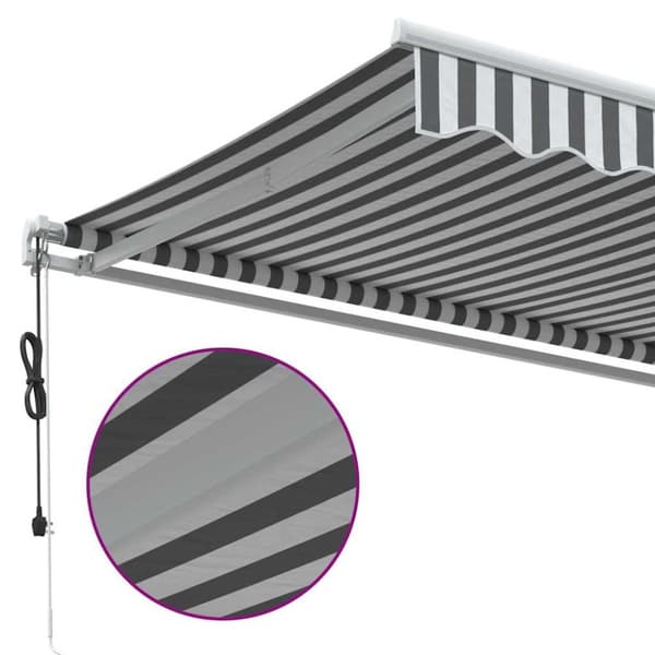 vidaXL markise 600x300 cm automatisk betjening antracitgrå og hvid