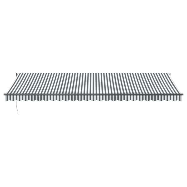 vidaXL Markis manuellt infällbar antracit och vit 600x300 cm