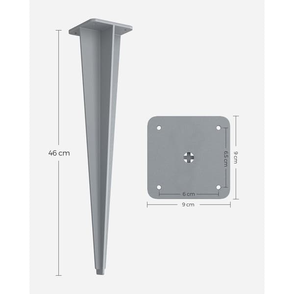 Rootz markankare för sidoförtältstolpar - Tältpinne - Metallpåle - Pulverlackerad - 9 cm x 9 cm x 46 cm - Lättvikt - Grå - 1,3 kg