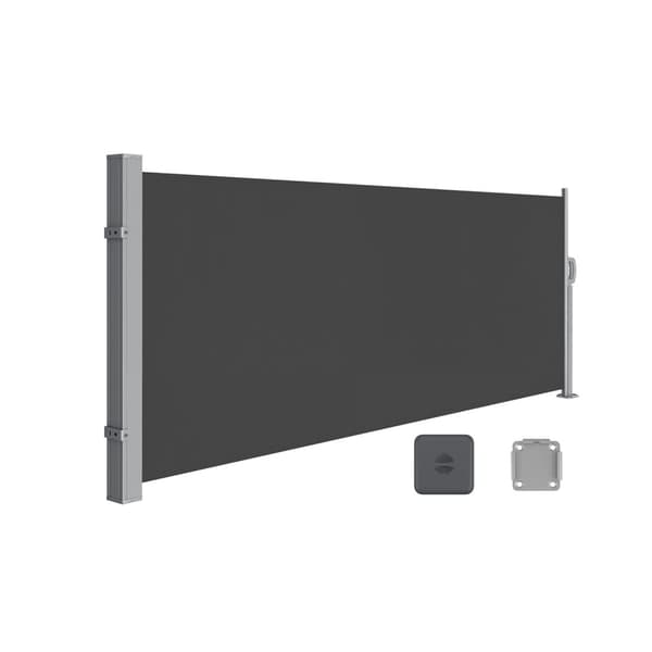 Rootz Sidemarkise - Optrækkelig skærm - Stålkasse - Rustbestandig - Udtrækbar - Antracit - 140 cm x 300 cm - 6,4 kg