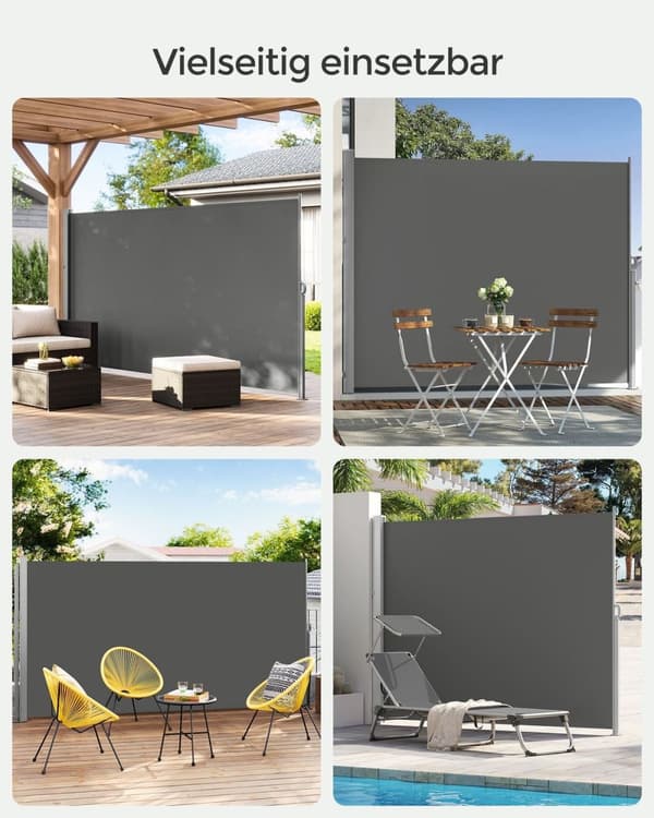 Rootzin sivumarkiisi 200 x 350 cm - Antrasiitti - Varjostin - Privacy Shield - Jauhemaalattu metalli - 200 cm x 350 cm x 10 kg