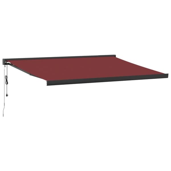 Markis automatiskt infällbar vinröd 400x300 cm