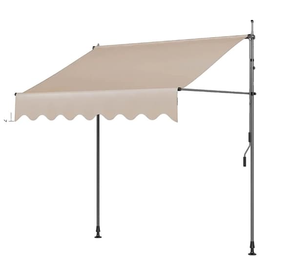 Markis för balkong och uteplats, utdragbar markis, UV50+ skydd, enkel installation,Khaki 300x120 cm