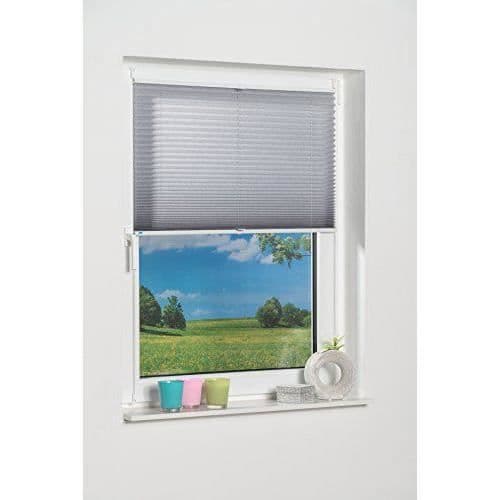 Khome K-Home Palma Plisségardin med Klemmfix-system, grå, 80 x 210 cm - 688899-11