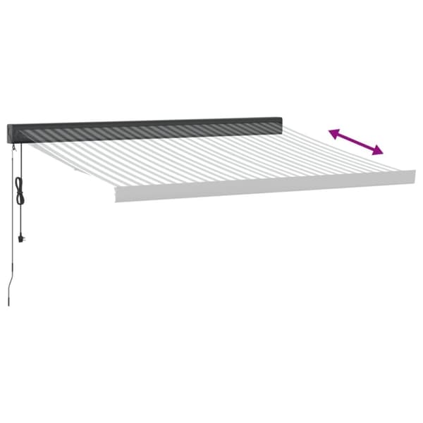 vidaXL Uttrekkbar markise antrasitt og hvit 3x2,5 m stoff og aluminium