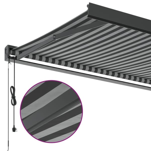 vidaXL Uttrekkbar markise antrasitt og hvit 3x2,5 m stoff og aluminium