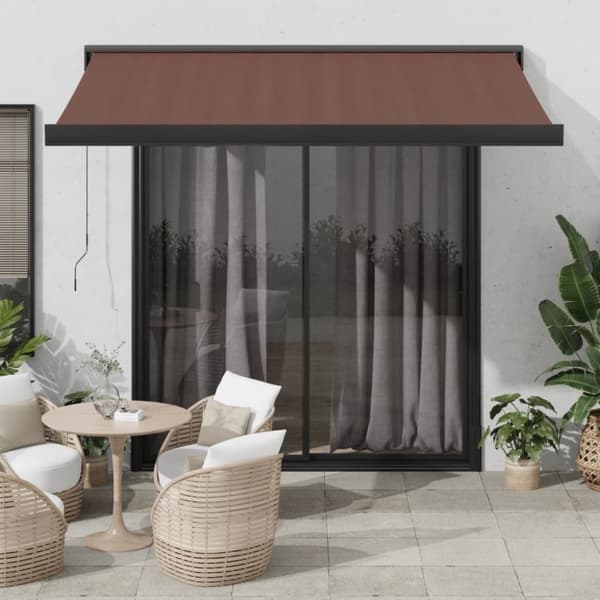 vidaXL Automaattimarkiisi ruskea 350x250 cm