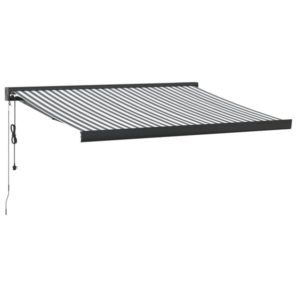 vidaXL Markis infällbar antracit och vit 3,5x2,5 m tyg&aluminium