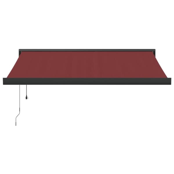 vidaXL Automatisk uttrekkbar markise med LED burgunder 300x250 cm