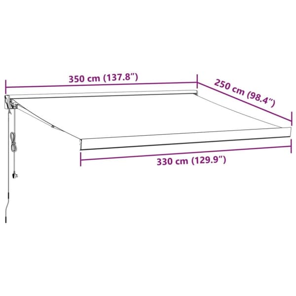 vidaXL Automaattimarkiisi viininpunainen 350x250 cm