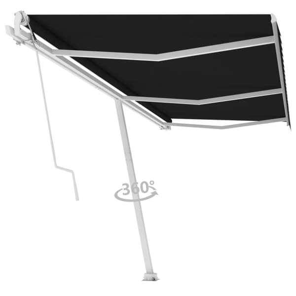 Fristående markis automatisk 600x350 cm antracit