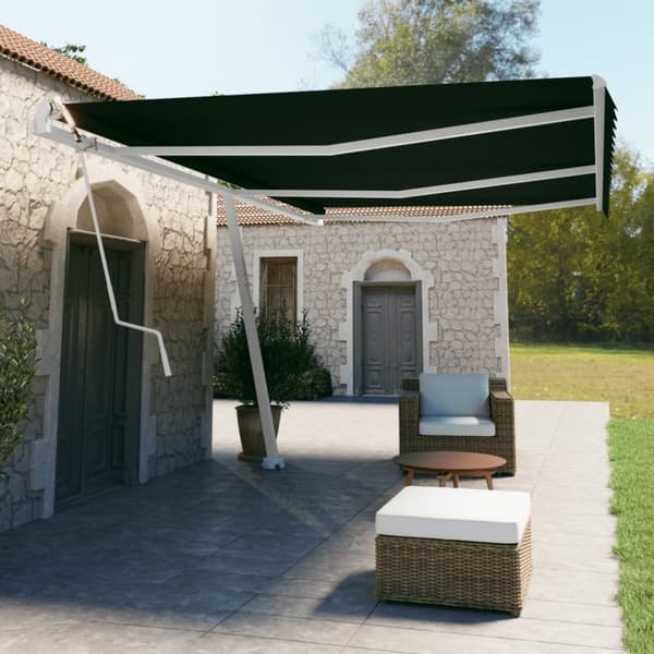 Fristående markis automatisk 600x350 cm antracit