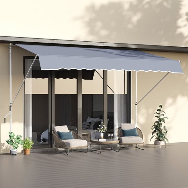 Rootz -manuaalinen laajennettava markiisi - sisäänvedettävä markiisi - parveke - anti -UV -suojaus - 400L x 120w x 170-280H cm