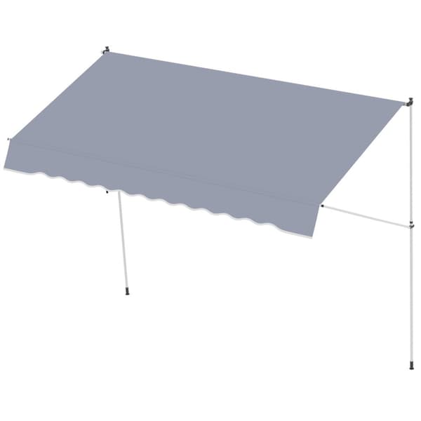 Rootz -manuaalinen laajennettava markiisi - sisäänvedettävä markiisi - parveke - anti -UV -suojaus - 400L x 120w x 170-280H cm