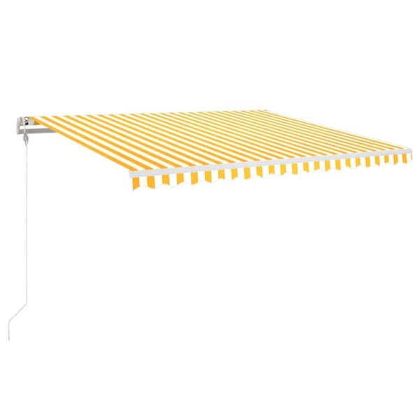 Markis automatiskt infällbar 400x350 cm gul och vit