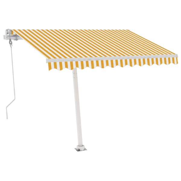 Fristående markis automatisk 300x250 cm gul/vit