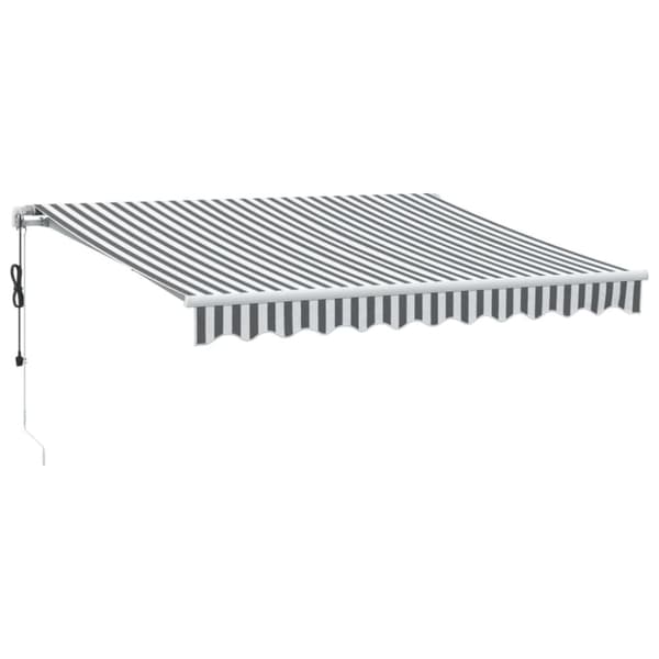 Markis automatiskt infällbar antracit&vit 300x250 cm