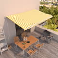 Miniatyrbild 1 av 2: Markis automatiskt infällbar 500x350 cm gul och vit