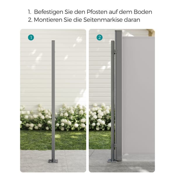 Seisontatolppa, SONGMICS, 11,5 x 11,5 x 152 cm, Harmaa.