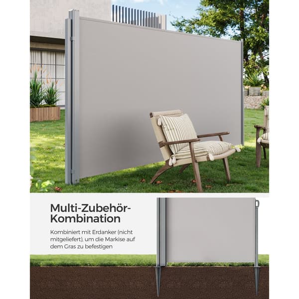 Seisontatolppa, SONGMICS, 11,5 x 11,5 x 152 cm, Harmaa.