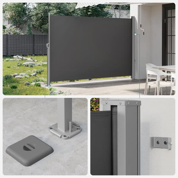 Sidenmarkise, SONGMICS, 160x450 cm, Antracit.