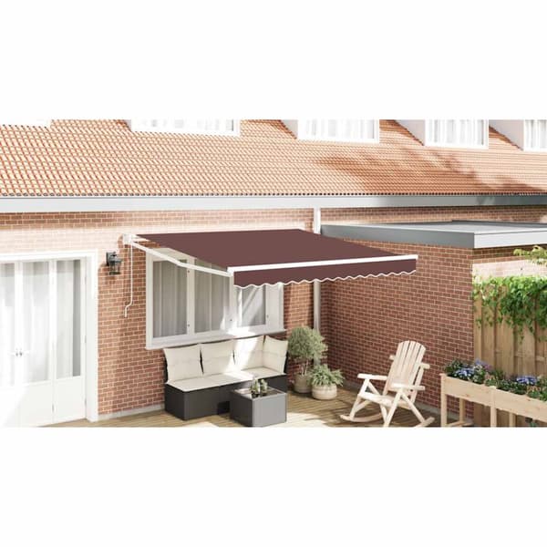 Markis automatiskt infällbar brun 300x250 cm