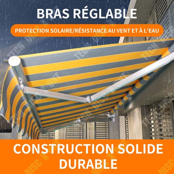 TD Markis 3x2m manuell markis balkong markis terrass markis för butiksdörr eller utebalkong skyddar regnet
