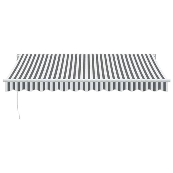 Markis infällbar antracit och vit 3,5x2,5 m tyg&aluminium