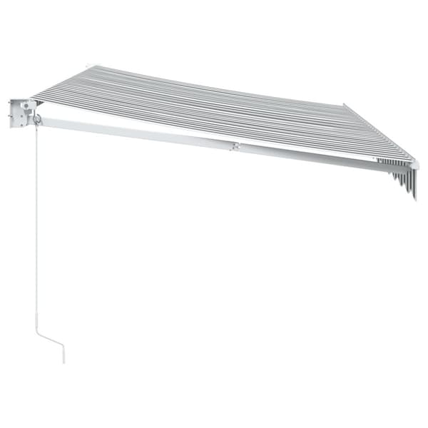 Markis infällbar antracit och vit 3,5x2,5 m tyg&aluminium