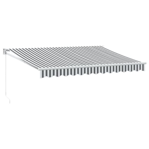 Markis infällbar antracit och vit 3,5x2,5 m tyg&aluminium