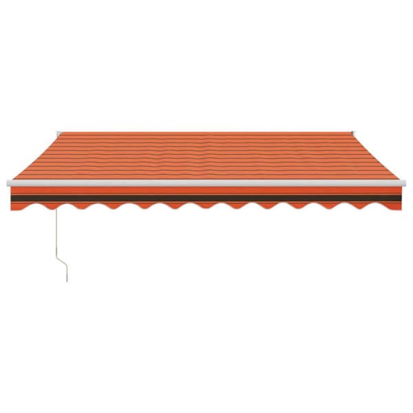 Markis infällbar orange och brun 3x2,5 m tyg&aluminium
