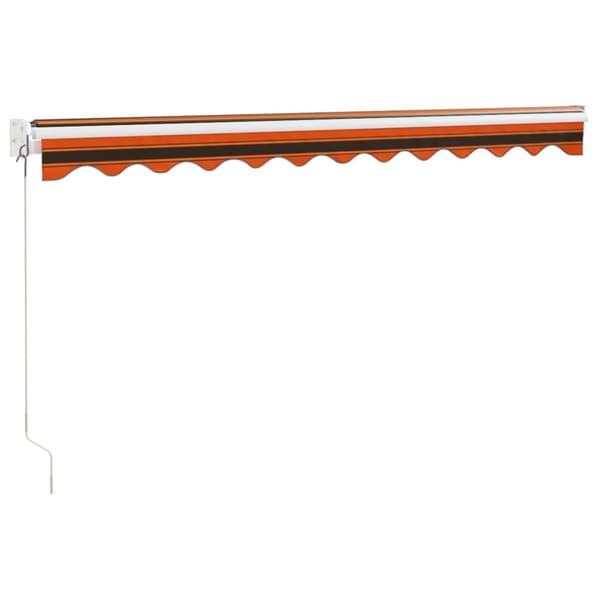 Markis infällbar orange och brun 3x2,5 m tyg&aluminium
