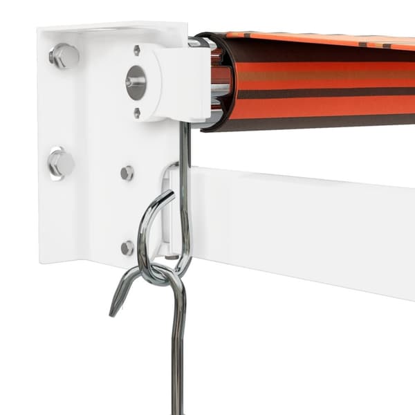 Markis infällbar orange och brun 3x2,5 m tyg&aluminium