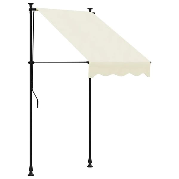 Infällbar markis gräddvit 100x150 cm tyg och stål