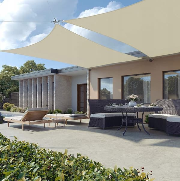 IbizSail Garden Sun Sail vedenpitävä 3 x 2 m kerma
