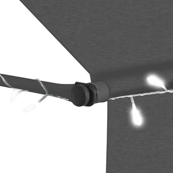Markis manuellt infällbar med LED 350 cm antracit