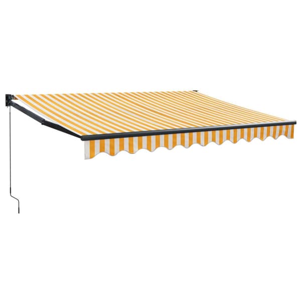 Markis infällbar gul och vit 3x2,5 m tyg&aluminium