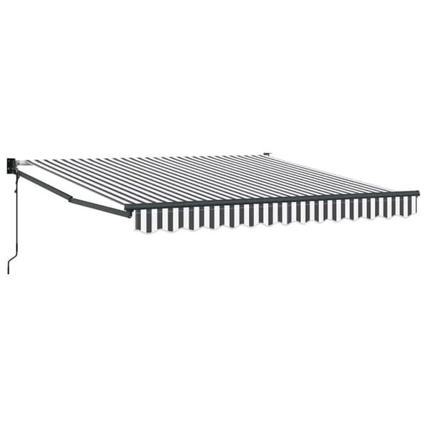 Markis infällbar antracit och vit 3x2,5 m tyg&aluminium