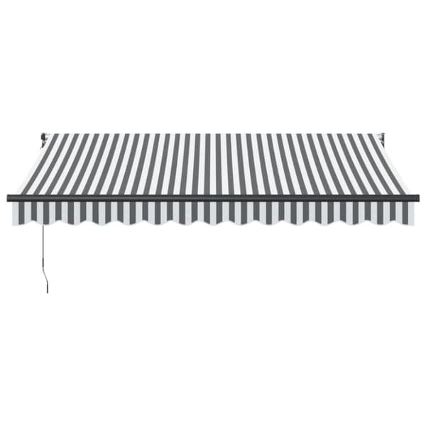 Markis infällbar antracit och vit 3,5x2,5 m tyg&aluminium
