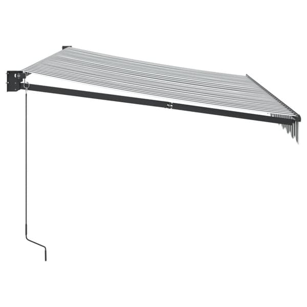 Markis infällbar antracit och vit 3,5x2,5 m tyg&aluminium