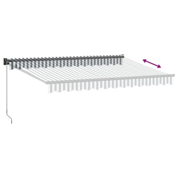 Markis infällbar antracit och vit 3,5x2,5 m tyg&aluminium