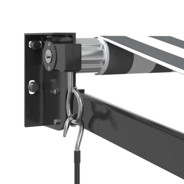 Markis infällbar antracit och vit 3,5x2,5 m tyg&aluminium