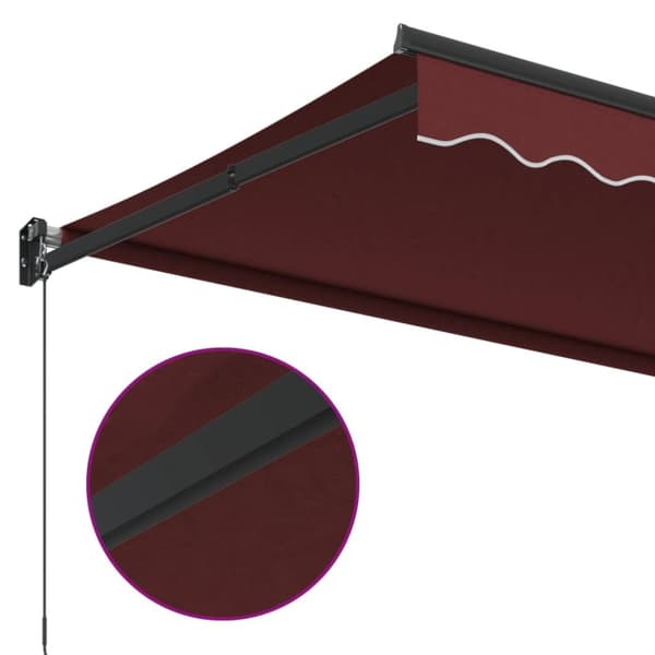 Markis manuellt infällbar vinröd 350x250 cm