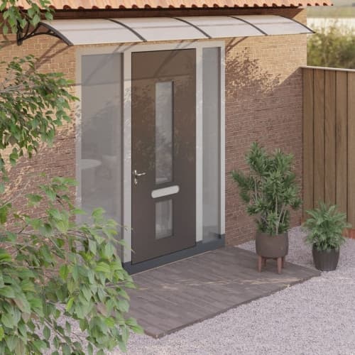 Entrétak svart och transparent 350x75 cm polykarbonat