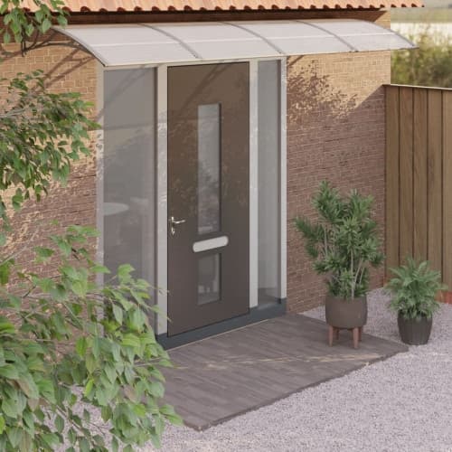 Entrétak grå och transparent 350x75 cm polykarbonat