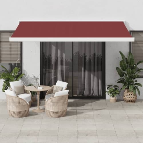Markis automatiskt infällbar vinröd 450x300 cm