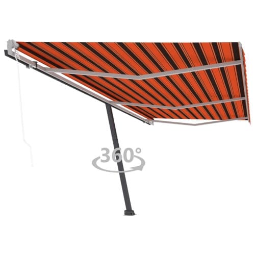 Fristående automatisk markis 600x300 cm orange/brun