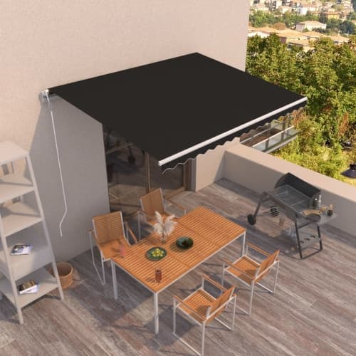 Markis automatiskt infällbar 450x350 cm antracit