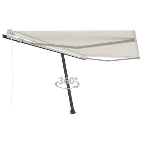 Automatisk markis fristående 400x350 cm gräddvit